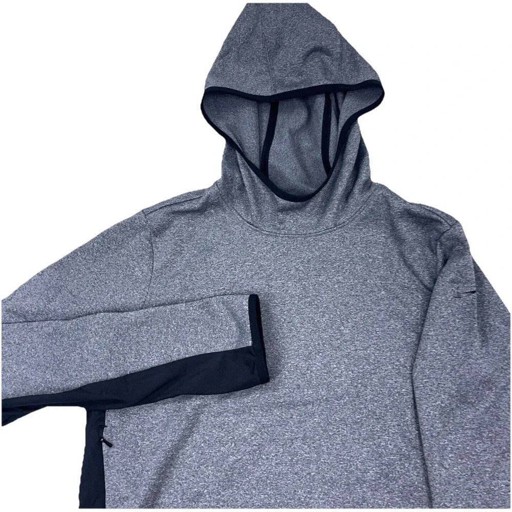Nike Hoodie Women Large Gray Black Therma Fit Sweatshirt Sweater Performance A72